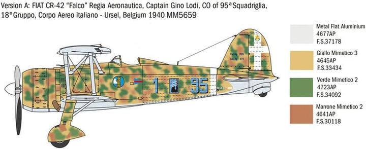 Italeri 2801S 1:48 FiatCR.42 Battle of Britain 80thA., Modellbau, Bausatz, Standmodellbau, Basteln,
