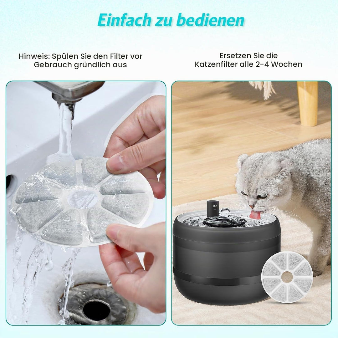 8stk Trinkbrunnen Filter für Philips Katzenbrunnen PAW3210/02, Aktivkohle Katzenfilter, Effizient Ka