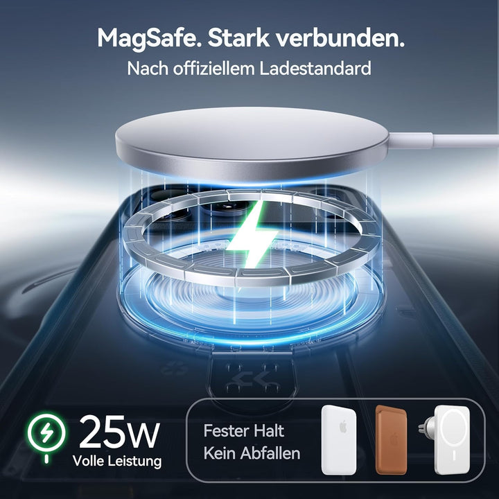 CASEKOO für iPhone 17 Pro Hülle für MagSafe [mit Ständer] [Kameraschutz &amp; Militärschutz] Stossfeste