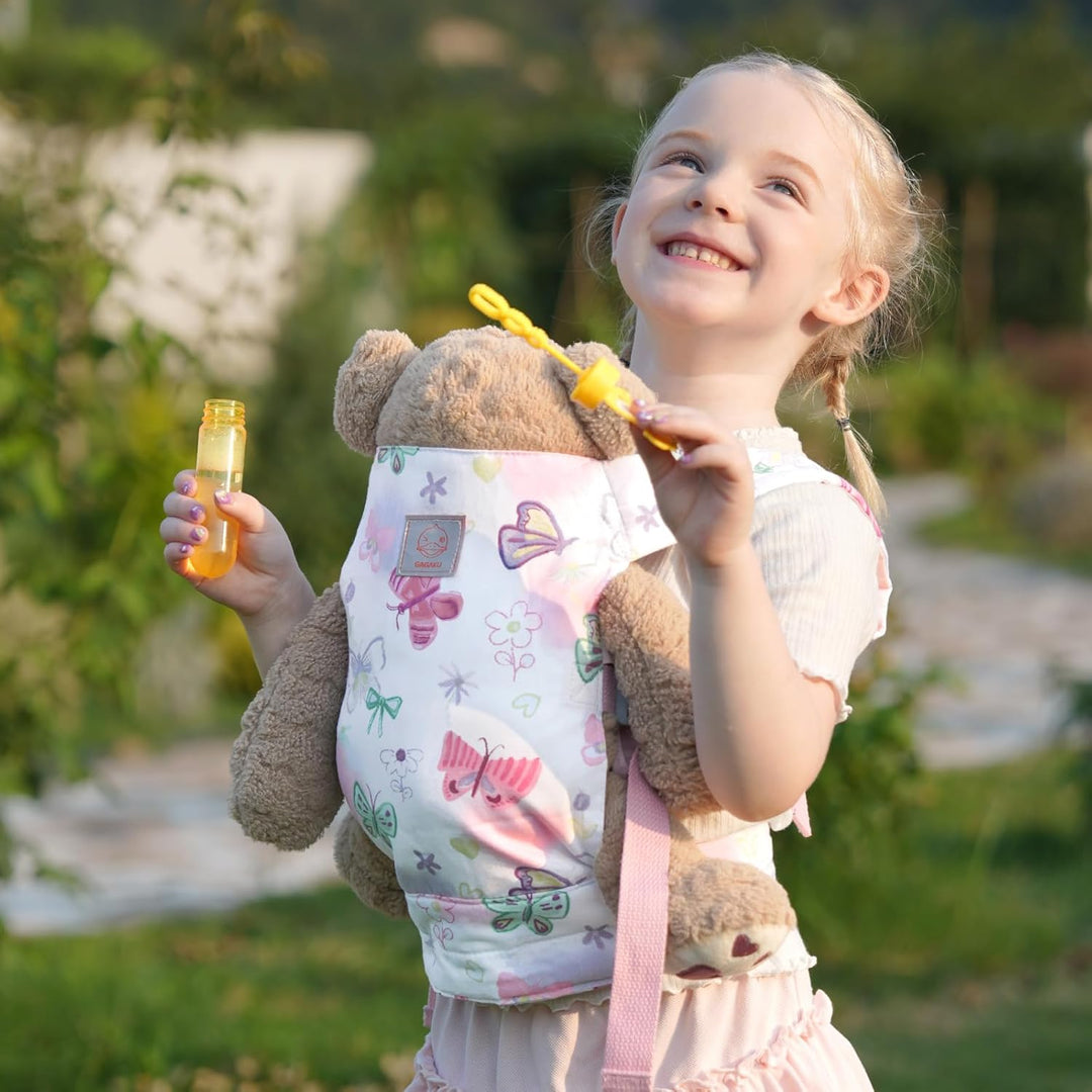 GAGAKU Puppentrage ab 3 Jahre Kinder, Babytrage Puppen Bauchtrage Puppenzubehör Tragesitz mit Verste