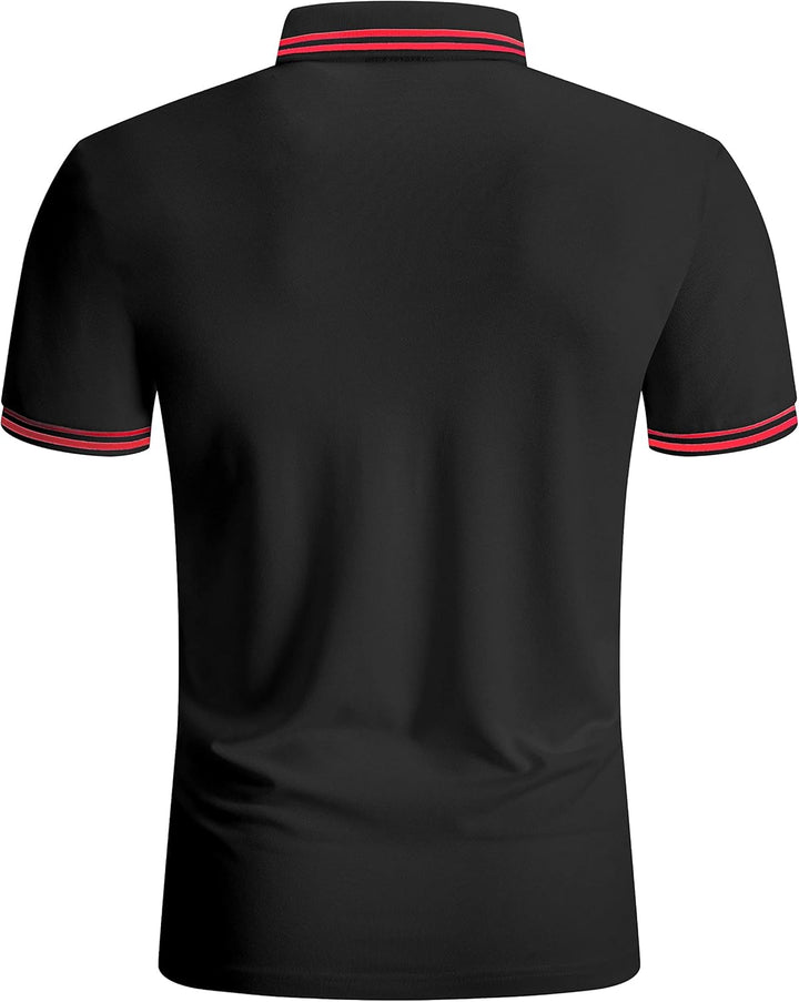 JACKETOWN Polo Shirts Herren Kurzarm Golf Poloshirt Schnelltrocknend Casual Sport Shirt Outdoor Atmu