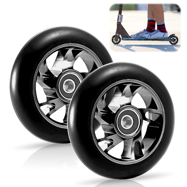Scooter Rollen,2 Stück 120MM Scooter Inliner Räder mit ABEC-9 Kugellager,Scooter Ersatzräder für Rob