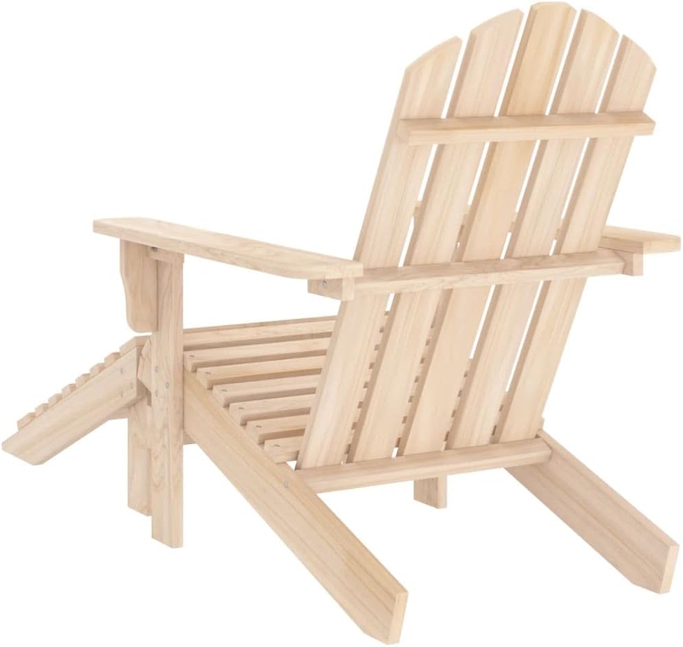vidaXL Tannenholz Massiv Adirondack Gartenstuhl mit Fussstütze Liegestuhl Deckchair Gartenliege Gart
