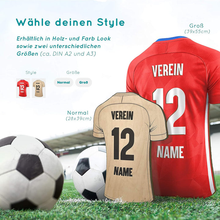 Elbeffekt Trikotlampe für Heidenheim Fans aus Holz - personalisierbares Geschenk - schenke Dein indi