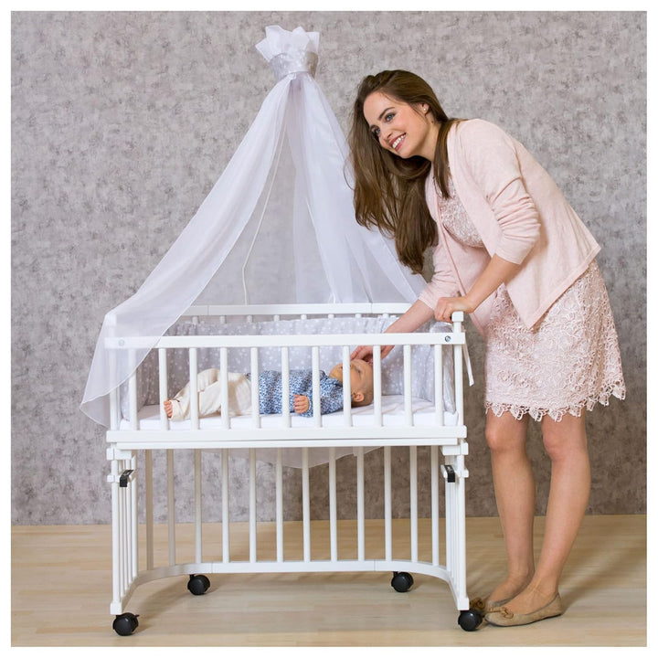 babybay Rollensatz Spezial mit Stossschutz passend für alle Modelle, schiefergrau lackiert, Schiefer