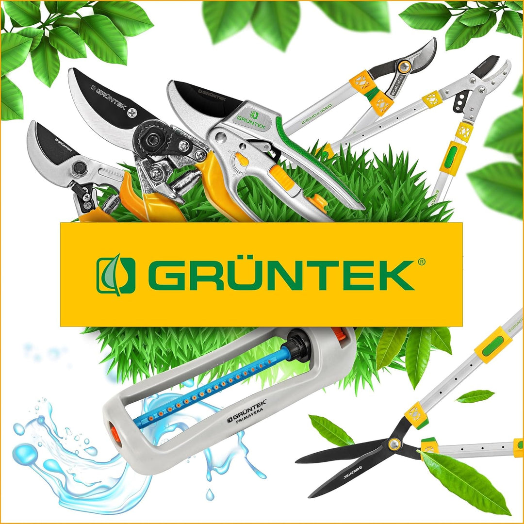 GRÜNTEK 4-TLG Gartenwerkzeug-Set, Premium Gartengeräte, besonders Stabiler Edelstahl, Rutschfester E