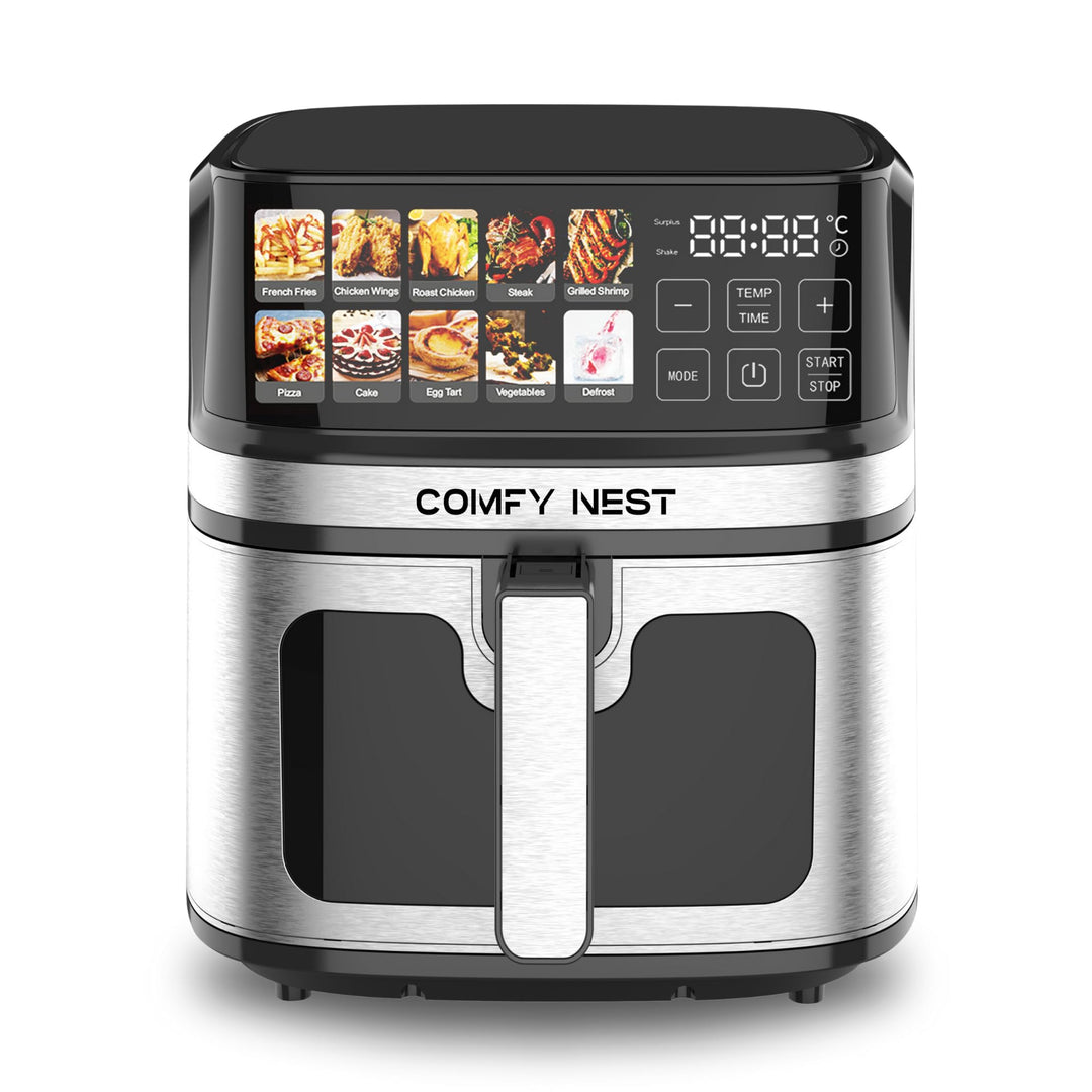 Comfy Nest, 8-Liter-Heissluftfritteuse mit 1700-W-Digitalbildschirm, Rapid Air-Technologie, 10 vorde