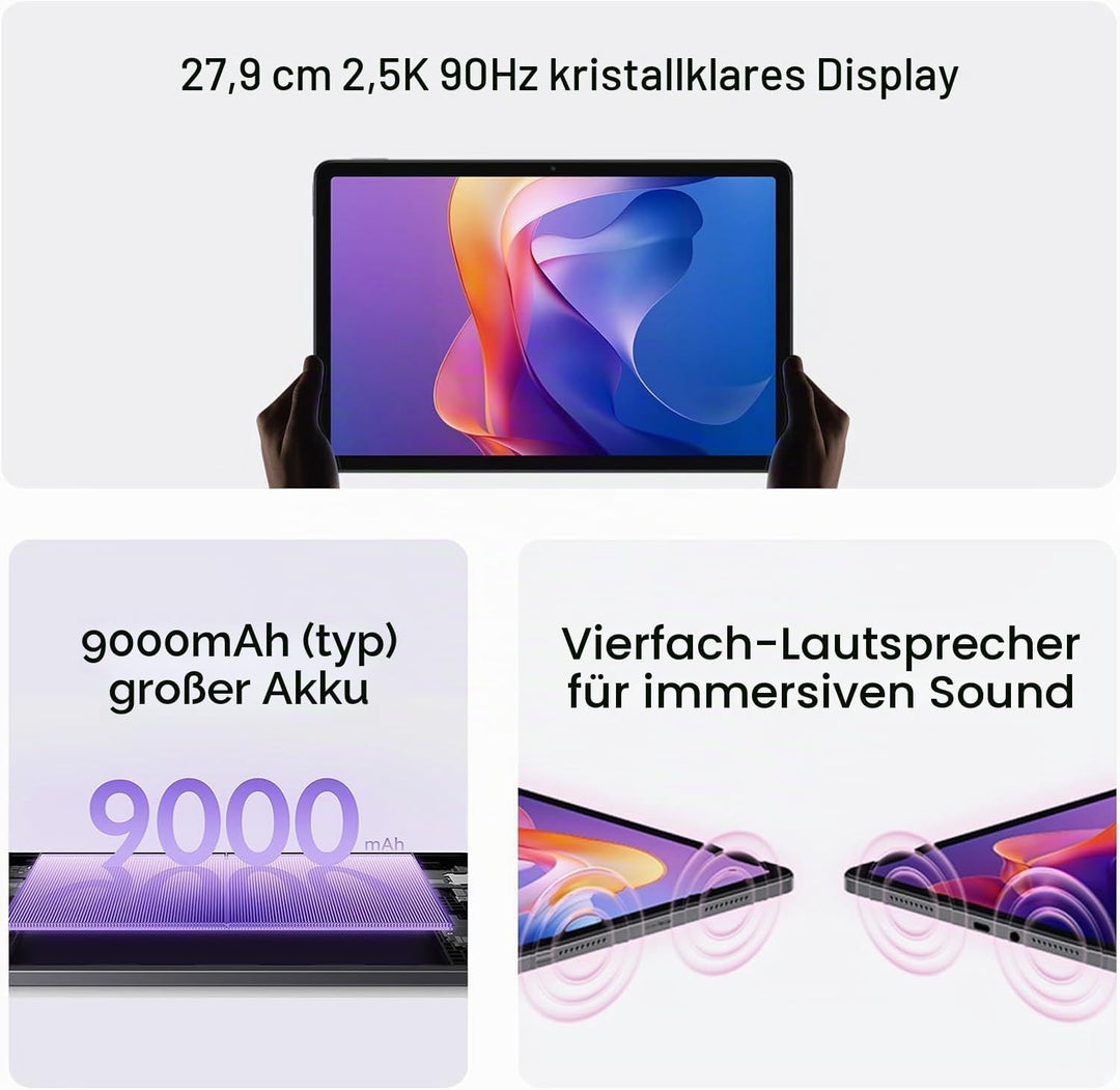 XIAOMI Redmi Pad 2 Tablet 4+256 GB, 11 Zoll, 2,5K, riesiges, Ultra-scharfes Display, Helio G100-Ultr