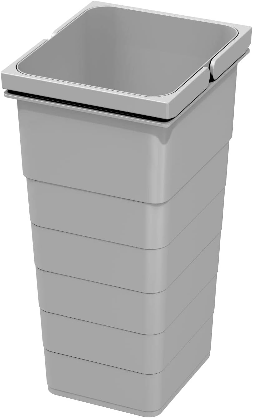 eins2vier Abfallsammler Höhe: 330 mm Volumen 11,5 Liter 205 x 229 mm alugrau 5072 Mülleimer Abfallei