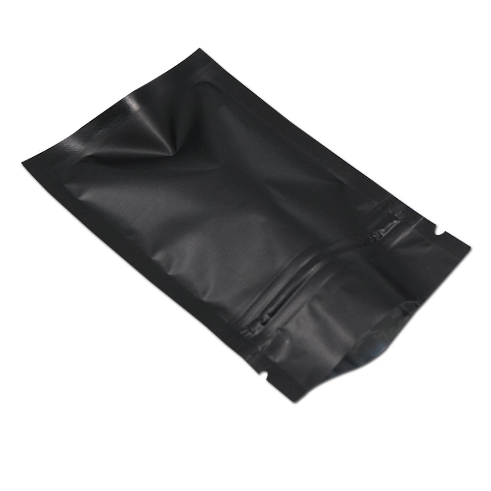 WACCOMT Pack 100 Stücke Matte Aluminiumfolie Verpackung Tasche Reissverschluss Selbstdicht Flachbeut