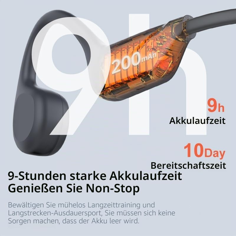NXPGKEA Knochenleitungs-Kopfhörer, Bluetooth 5.4, offene Ohr-Kopfhörer, IPX5 wasserdicht, schweissfe