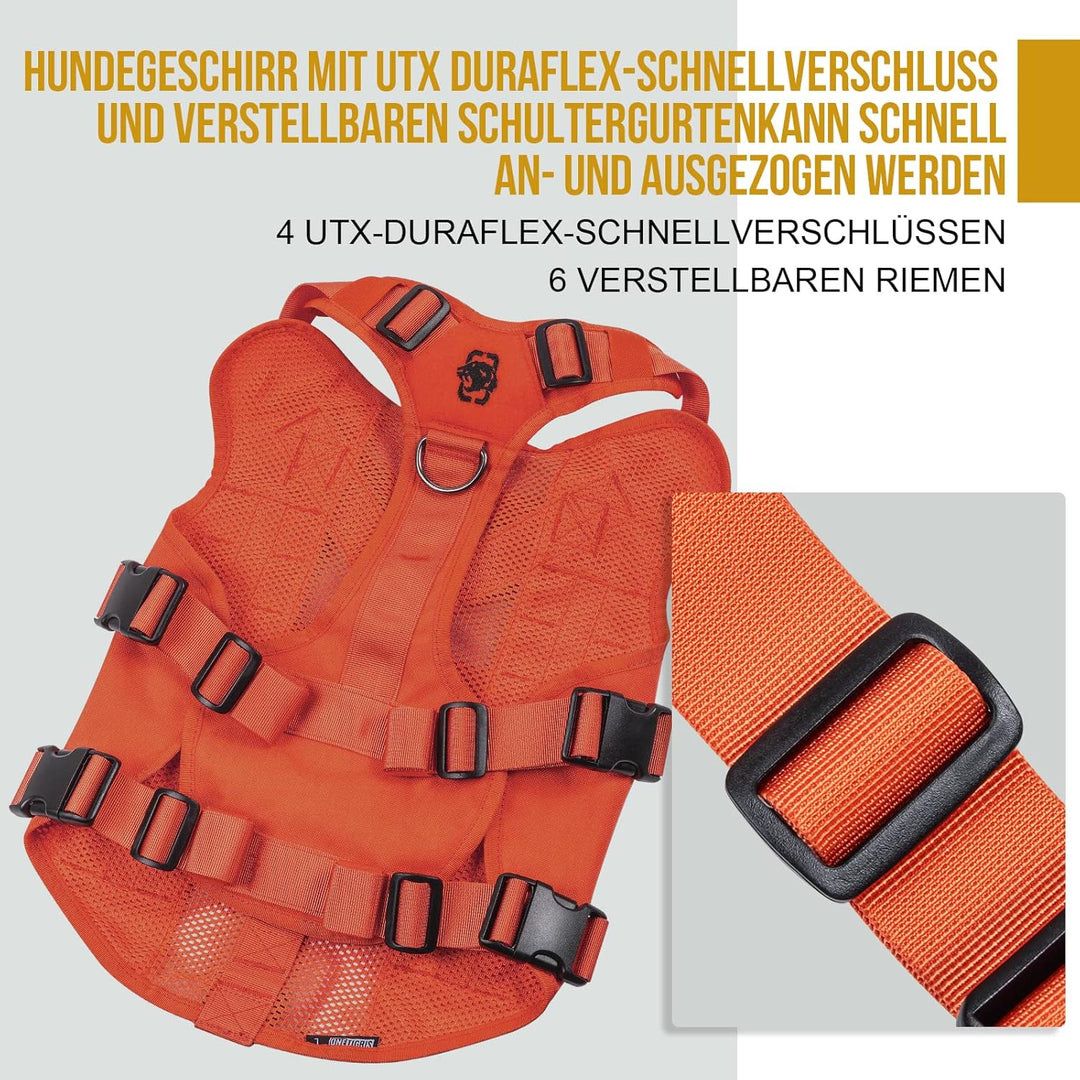 OneTigris Hundegeschirr Kleine Hunde, AIRE MESH Taktisches Anti Zug Geschirr mit 2 Griff Verstellbar