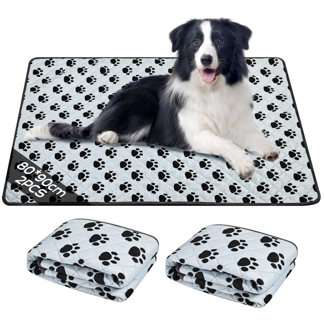 2 Stück Waschbar Haustier-Urinunterlage, 90*120 cm Wiederverwendbare Welpenunterlagen Matte, Hundeto