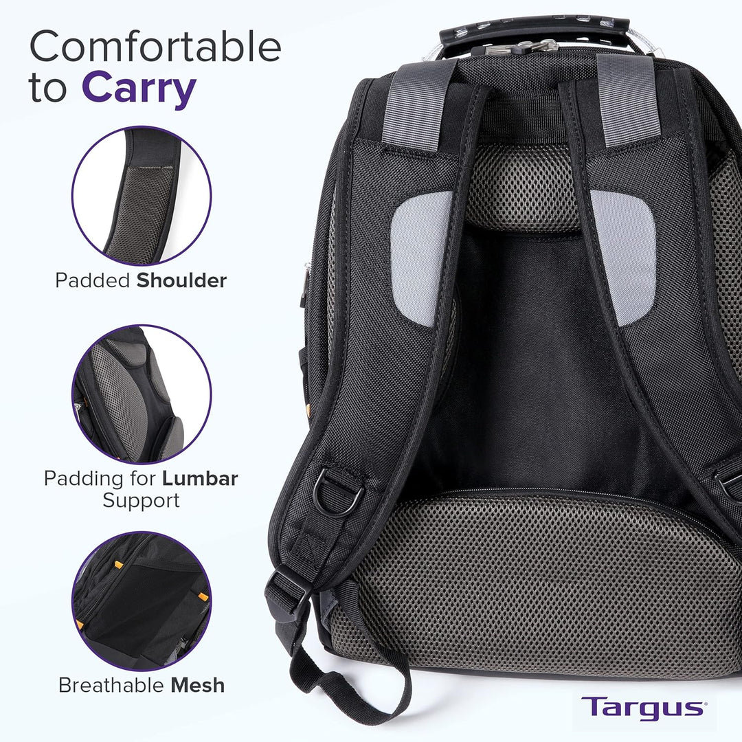 Targus DrifterTrek Backpack with USB Power Pass-Thru Port Schwarz/Grau 16" Zoll, Schwarz/Grau 16" Zo