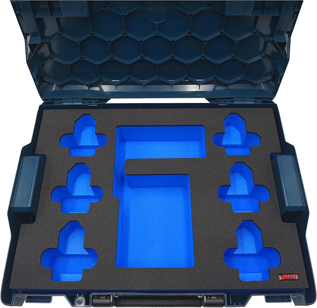 APTEX Schaumeinlage passend für Bosch Ladegerät GAL 12V-40 + 6x GBA 12V Akkus für L-Boxx 102, 136 G4