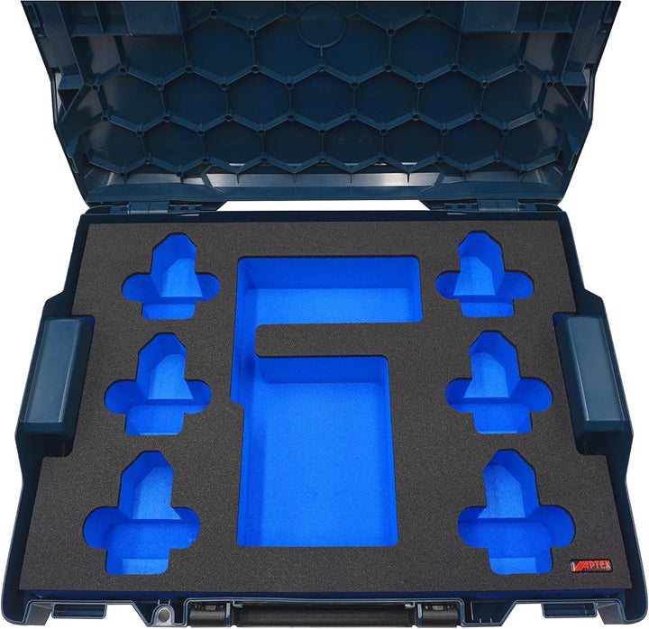 APTEX Schaumeinlage passend für Bosch Ladegerät GAL 12V-40 + 6x GBA 12V Akkus für L-Boxx 102, 136 G4