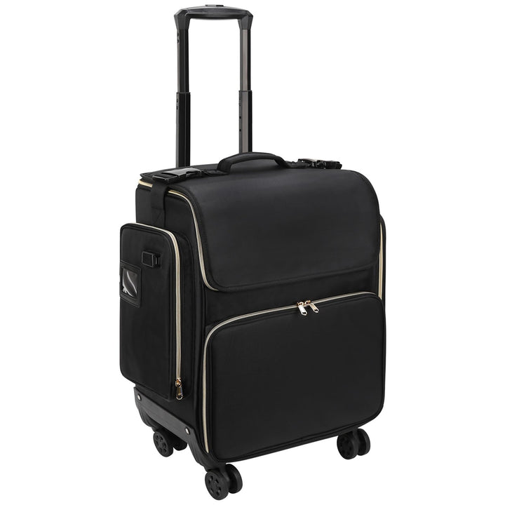 Kosmetikkoffer Trolley mit 360° Drehbaren Rädern, Friseurkoffer mit Abnehmbarer Tasche, Wärmeisolier