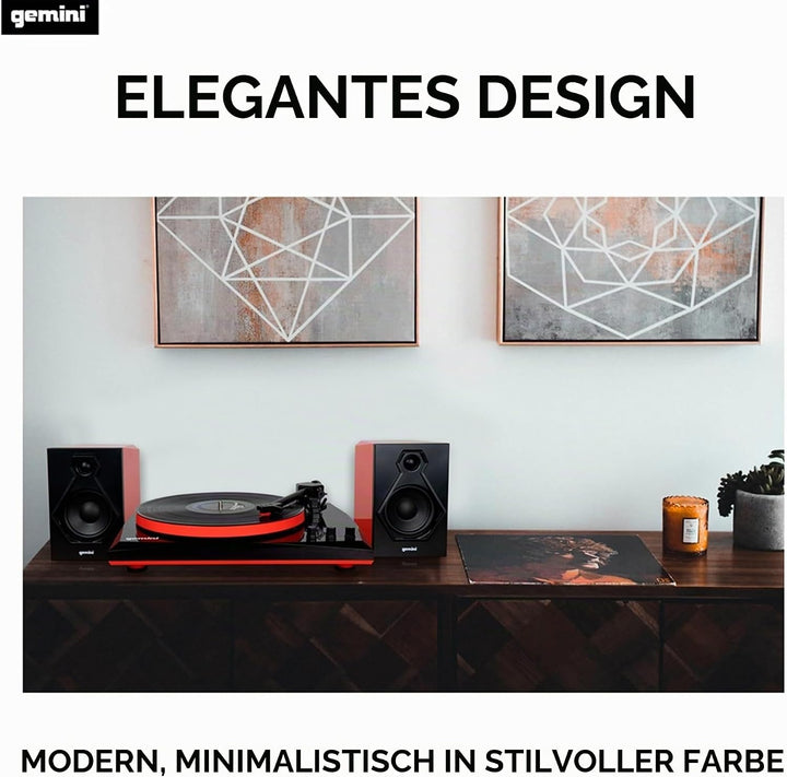 Gemini TT-900 - RED | Plattenspieler mit Soundsystem - Bluetooth - Komplettsystem