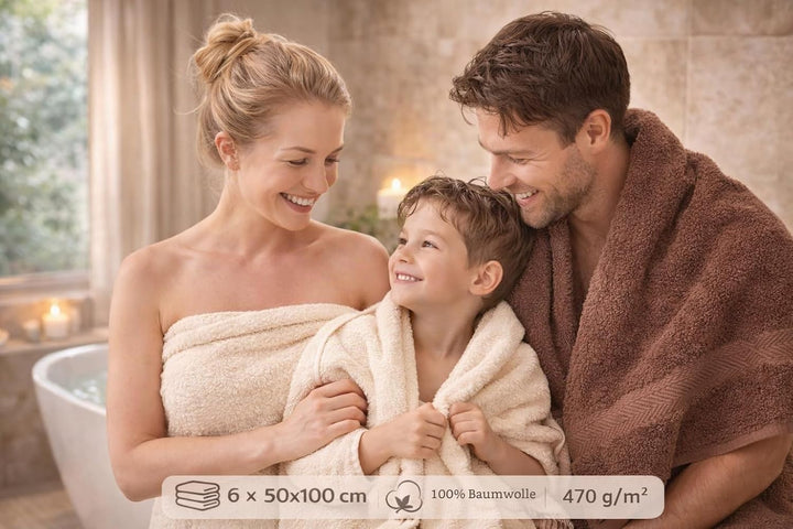 Betz Handtuch 6er Pack Handtücher Set Premium Grösse 50x100 cm 100% Baumwolle - gut trocknend, gute