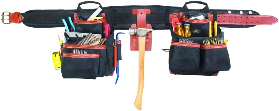 CLC Custom LeatherCraft 51452 Top Of The Line Pro Framer's Werkzeuggürtel, Schwarz, Braun, 73,7 cm -