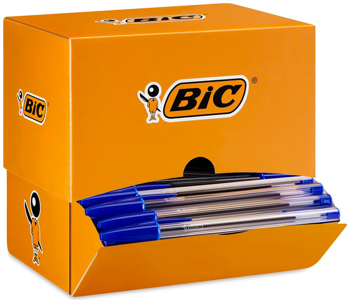 BIC Kugelschreiber Set Cristal Original, in Blau, Strichstärke 0,4 mm, 150er Pack, Ideal für das Bür