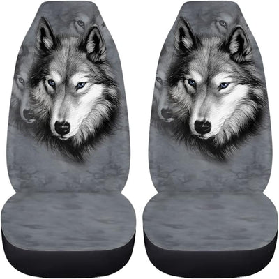 chaqlin Grey Wolf Autositzbezug Männer Frauen Vordersitzbezug Geschenke Tier Design Universal Fit fü