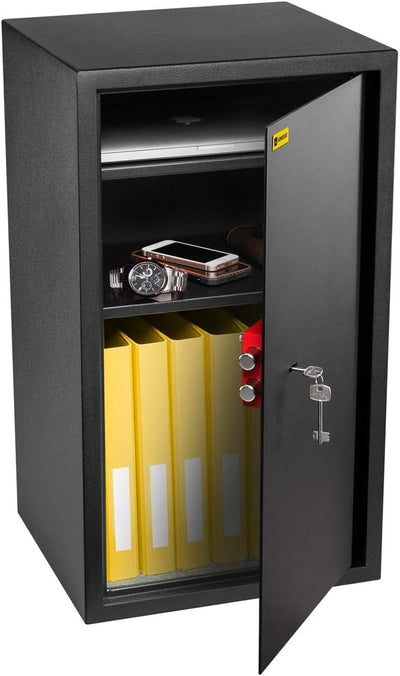 Homesafe HV70K Tresor Möbeltresor Safe mit Schlüssel-Schloss, Geldschrank Wandsafe Boden-Wandtresor,