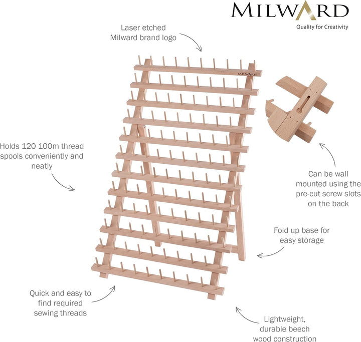 MILWARDS Spulenhalter, Buchenholz, Holz, 34x40