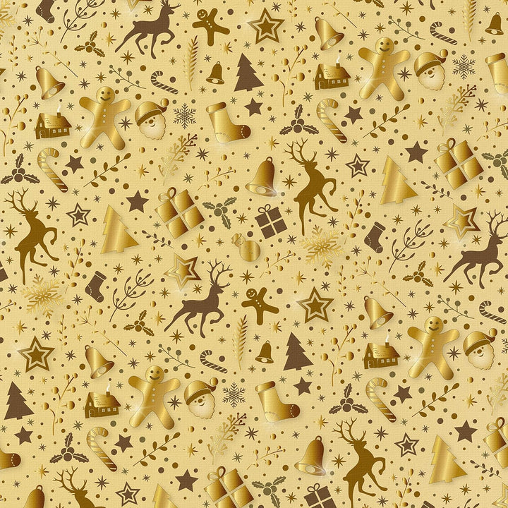 Geschenkpapier Weihnachten Gold Natura 25 Bogen 84 x 59 cm, Öko Recycling-Papier nachhaltig gedruckt