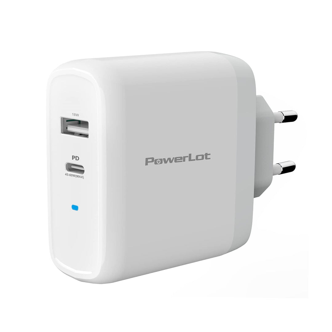 PowerLot 60W USB C Ladegerät mit GaN Tech PD 3.0 Netzteil, Schnellladegerät Kompatibel mit MacBook P