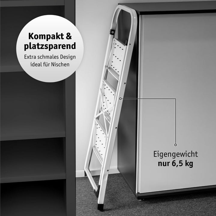 WALTER Stufen Leitertritt klappbar, aus beschichtetem legiertem Stahl, vormontiert für sofortigen Ei
