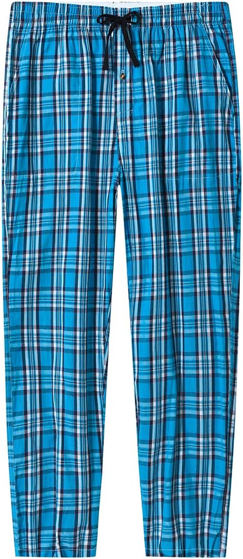MoFiz Herren Schlafanzughose Baumwolle und Polyester Pyjamahose Lange Karierte Freizeithose Loungeho