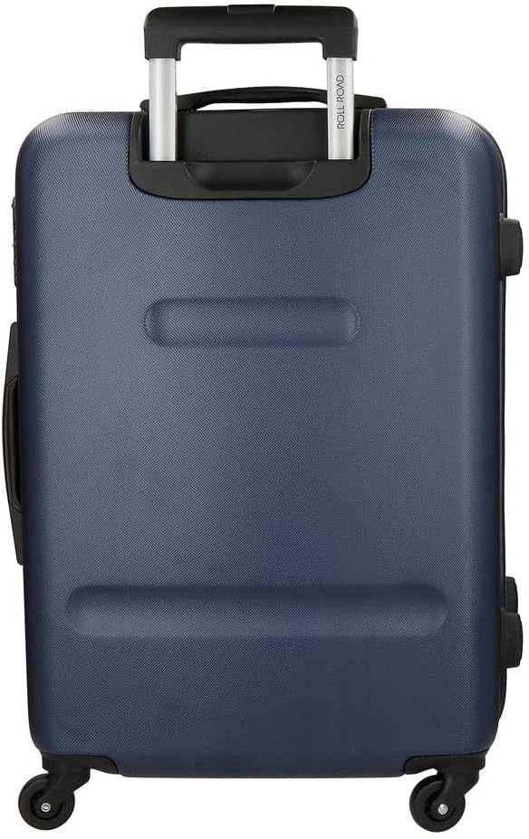 Roll Road Flex Grosser Koffer Blau 51x74x28 cms Hartschalen ABS Kombinationsschloss 91L 3,8Kgs 4 Räd