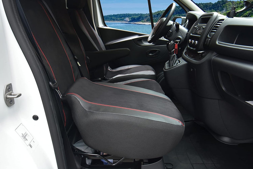 Sitzbezüge passgenau King geeignet für Trafic, NV300, Vivaro, Talento ab 2014/-20 - Kunstleder mit S