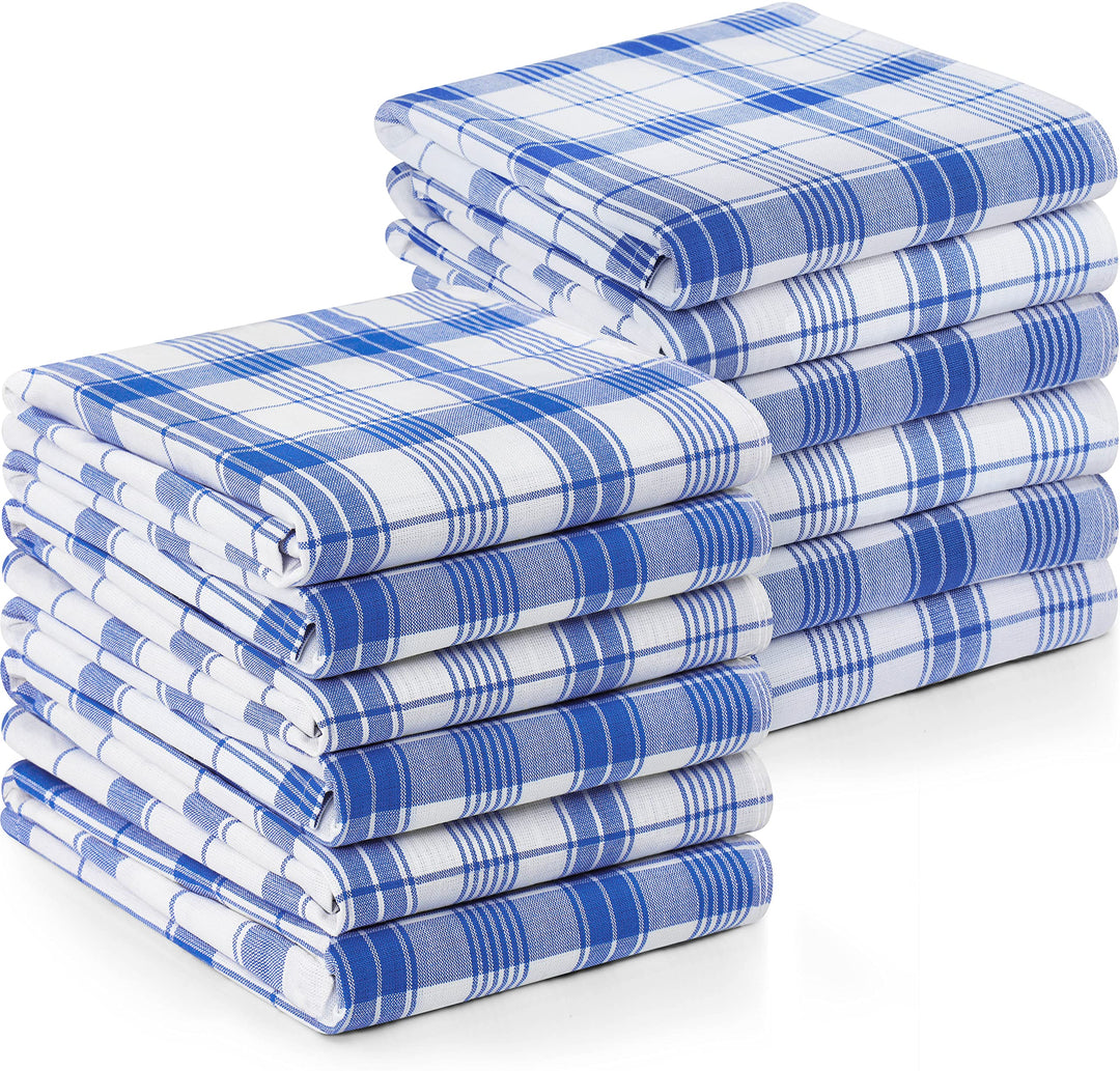 Utopia Towels 12er Karierte Geschirrtücher, 38 x 64 cm, 100% ringgesponnene Baumwolle, super saugfäh