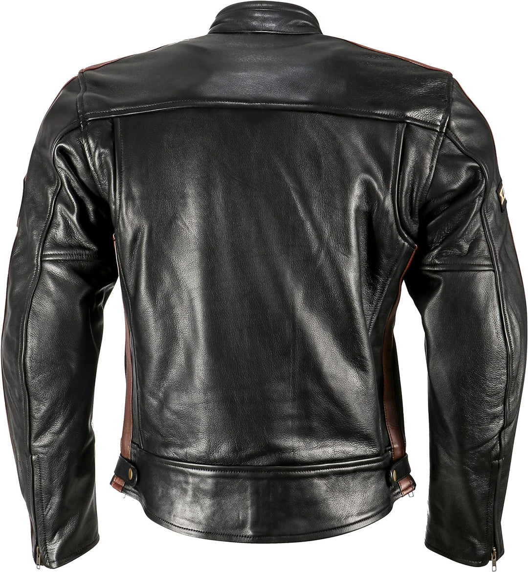 Motorradjacke XLS Classic One für Herren schwarz Retro Bikerjacke herausnehmbares Thermofutter Gröss