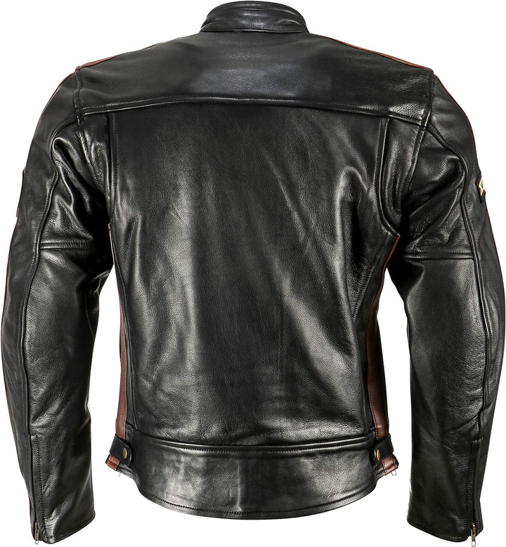 Motorradjacke XLS Classic One für Herren schwarz Retro Bikerjacke herausnehmbares Thermofutter Gröss