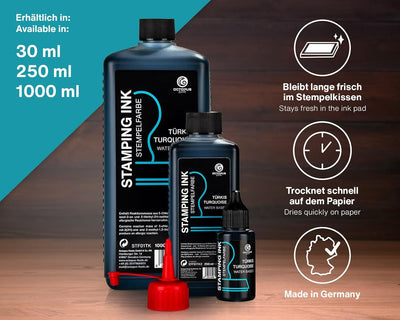 Octopus Stempelfarbe für Stempelkissen und Selbstfärber ohne Öl, türkis 1000 ml Türkis 1 l (1er Pack