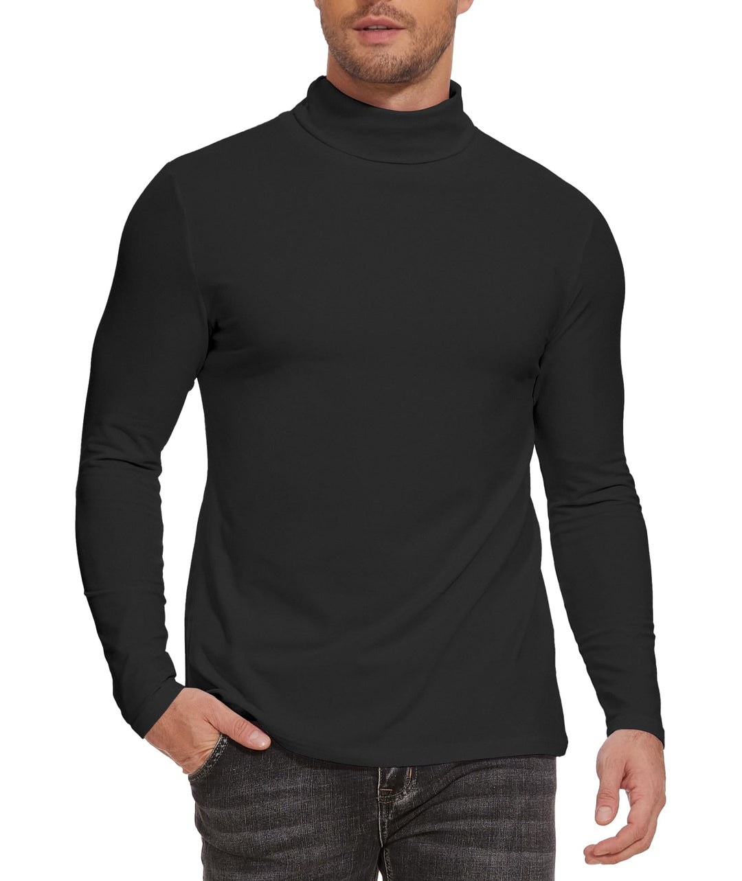 SIHOHAN Herren Rollkragenshirt Basic Rollkragenpullover - Slim fit Langarmshirt Innenfleece Thermoun