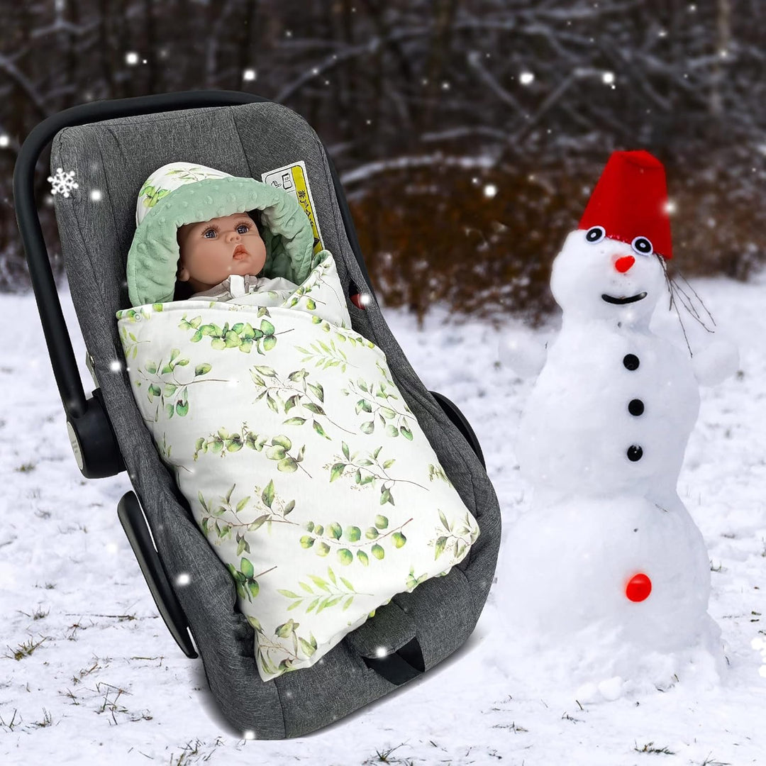 Miracle Baby Einschlagdecke Babyschale Winter Universal Kuscheldecke 90x90cm für Buggy Kinderwagen (