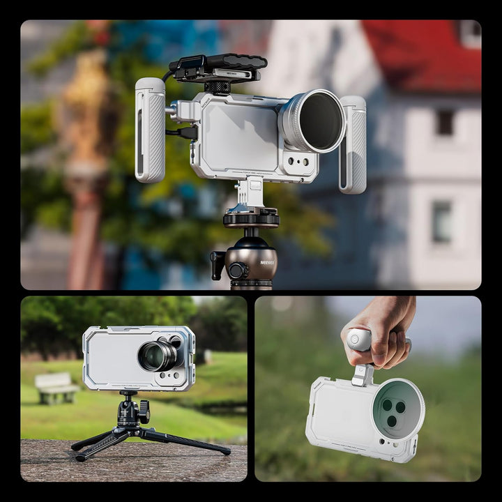 NEEWER Phone Käfig Cage Kompatibel mit iPhone 17 Pro Max, Schnellwechsel Video Rig Handy Stabilisato