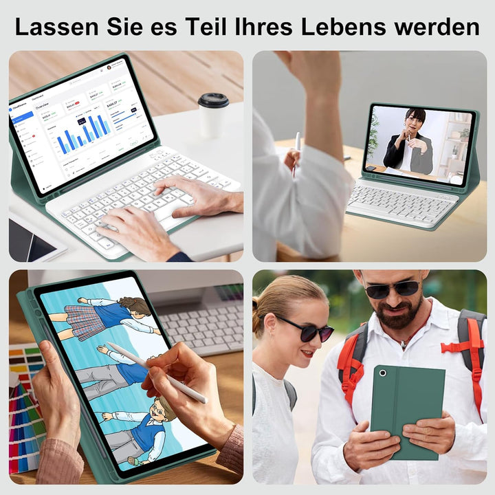 Tastatur Hülle für Samsung Galaxy Tab A11+ Plus/A9+ Plus 11 Zoll 2025/2023 Tablet mit Magnetisch Abn