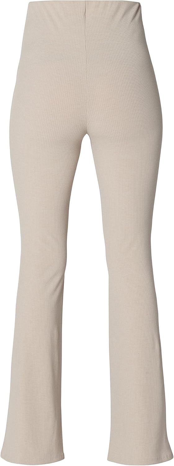 Noppies Damen Heja Flared Rib Pants OTB Jeans S Light Sand - N147, S Light Sand - N147