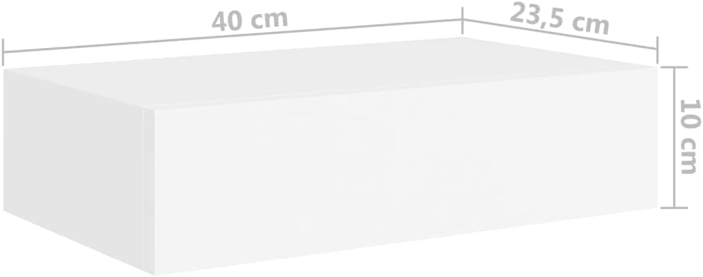 Schubladenregal 40x23,5x10 cm 2 Pcs 40x23,5x10 cm MDF, Metall Weiss Wandschrank Mit Schublade Mit Sc