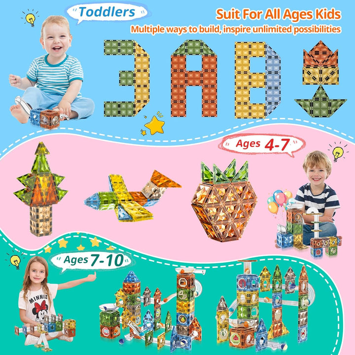Jvchengxi Magnetische Bausteine 105 Teile Magnet Spielzeug Kinder Magnete Konstruktion Blöcke STEM K