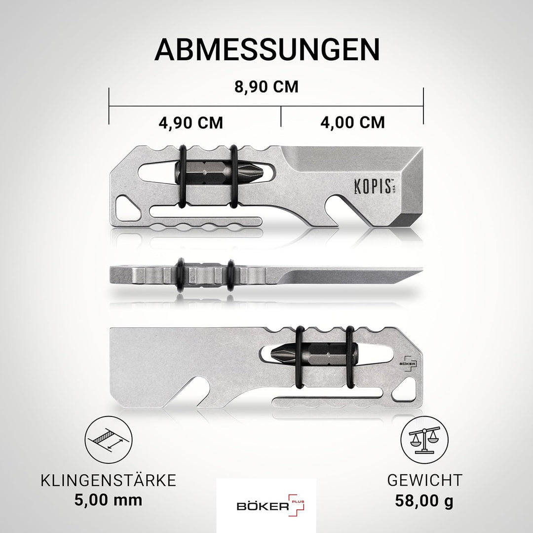 BÖKER PLUS® Grift - EDC Multifunktionstool - VA Hebel-Werkzeug rostfrei - Everyday Carry Prybar mit