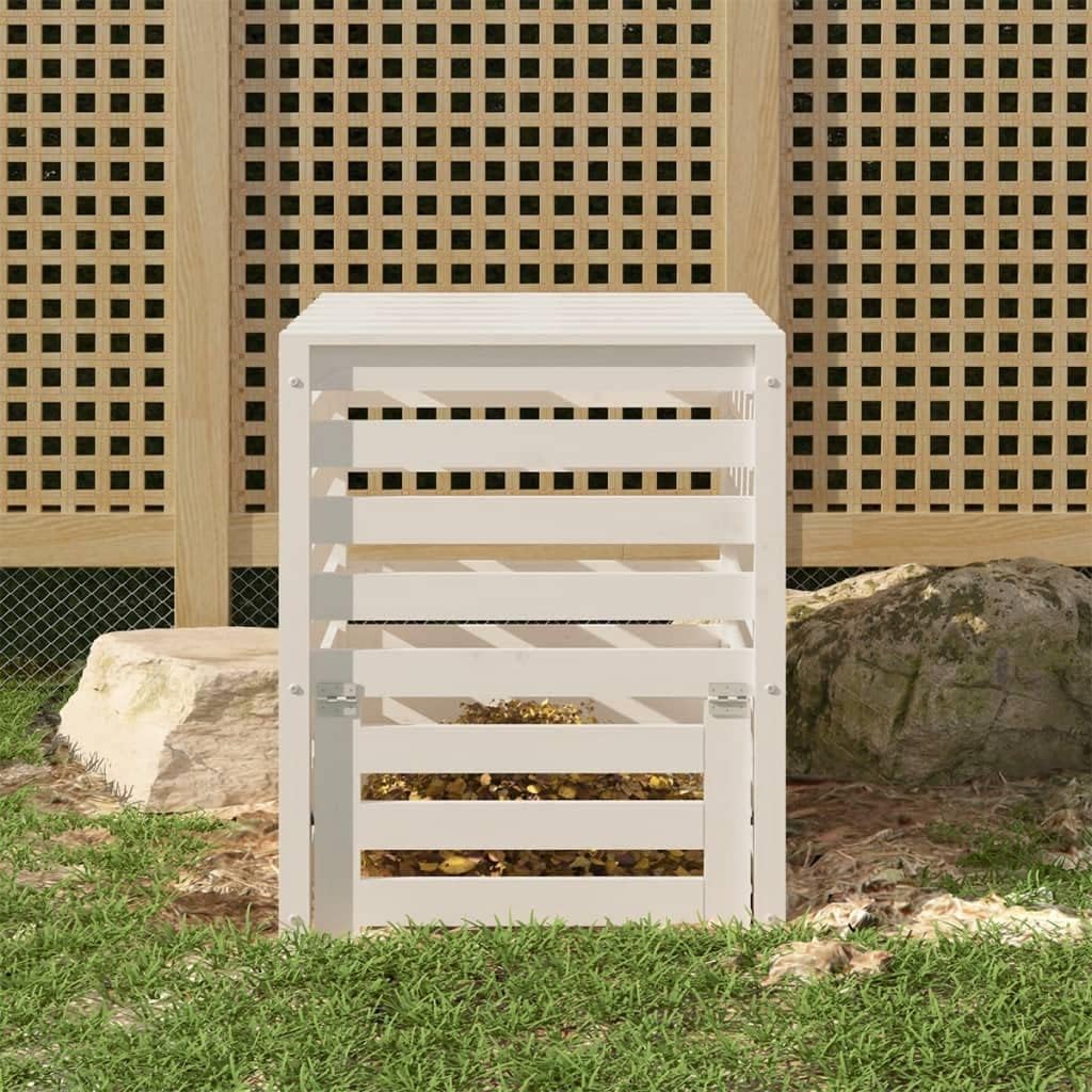 vidaXL Komposter, Gartenkomposter Latten-Design, Holzkomposter mit Deckel Klappe, Kompostbehälter Ko