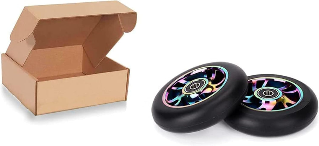 Yungeln 2 Stück 100mm Stunt Scooter Ersatzräder 100 x 24mm 88A Vollreifen mit ABEC-9 Lager kompatibe