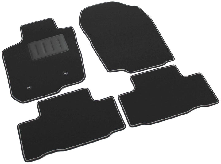 Das Teppich Auto, sprint04601, FuÃŸmatten Teppiche Schwarz rutschfest, verstÃ¤rkter Rand, zweifarbig