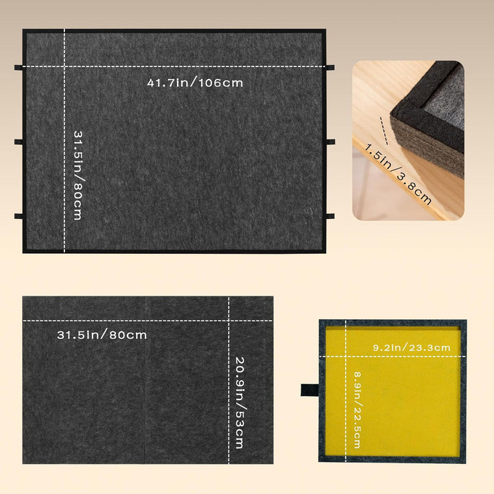 Tektalk klappbarer Puzzletisch mit Abdeckung, 3-Kippwinkel-Puzzleplateau, leichtes tragbares Filzpuz
